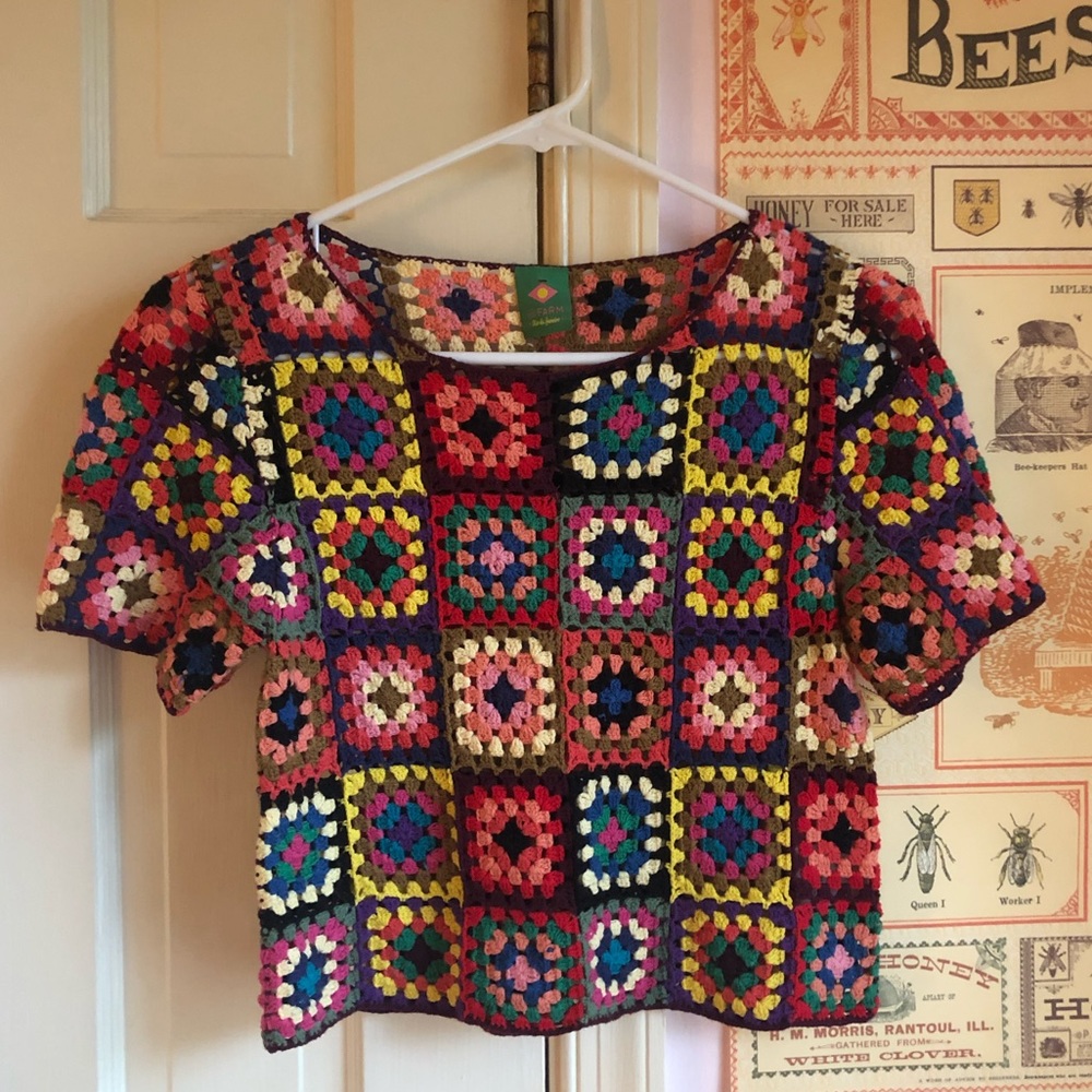 anthropologie crochet crop top